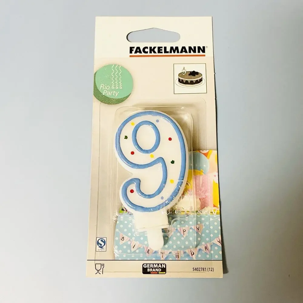 Polka Dot Number‎ 9 Candle - Birthday Party Supplies 9th Birthday For Cake